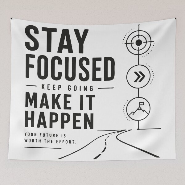 Item preview, Stay Focused Keep Going Make It Happen Motivational Design designed and sold by Sunday.Supply.