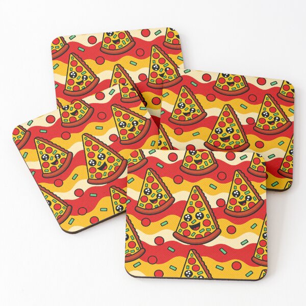 Item preview, Cute Kawaii Pizza Slice Food Pattern Illustration designed and sold by suha-art.