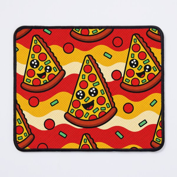 Item preview, Cute Kawaii Pizza Slice Food Pattern Illustration designed and sold by Suha Design Studio.