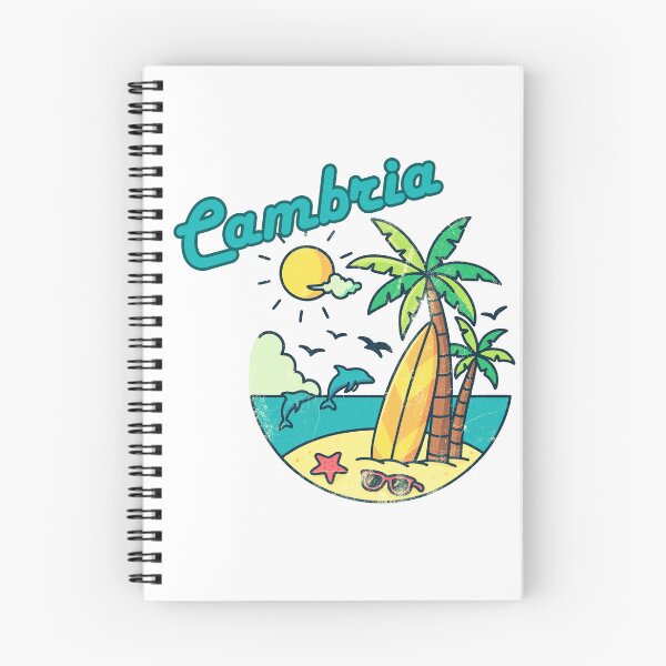 Item preview, Cambria California Retro Beach Scene Palm Trees Surfboard Design designed and sold by DonnaRaine.
