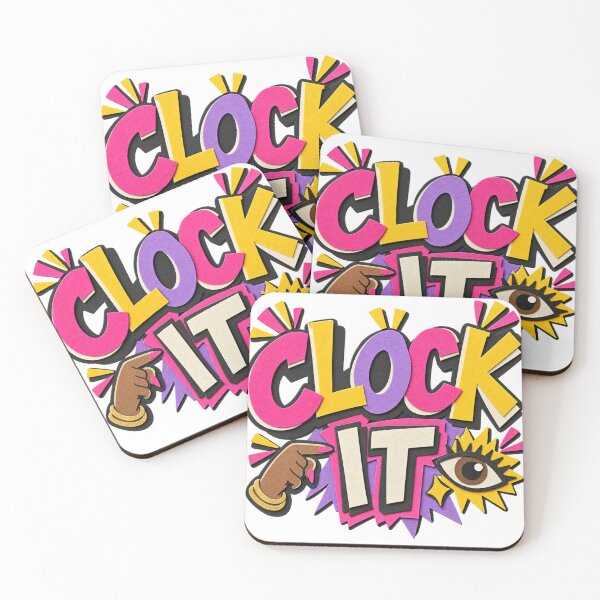 Item preview, Clock It Colorful Slang Papercraft Typography Design designed and sold by Promoffy.
