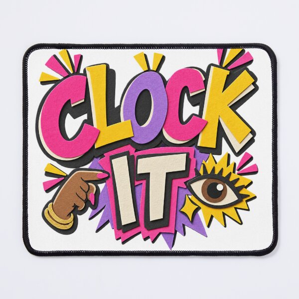 Item preview, Clock It Colorful Slang Papercraft Typography Design designed and sold by Promoffy.