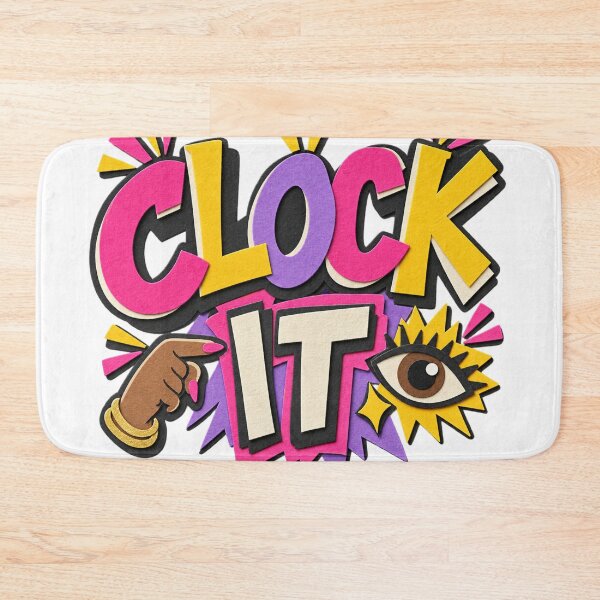 Item preview, Clock It Colorful Slang Papercraft Typography Design designed and sold by Promoffy.