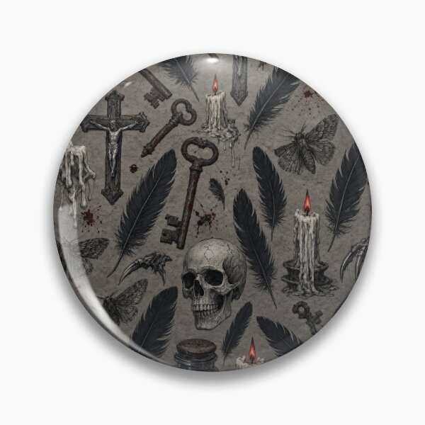 Item preview, Dark Gothic Skull Seamless Pattern – Macabre Occult Halloween Art designed and sold by LenNo9881.