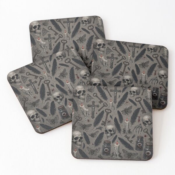 Item preview, Dark Gothic Skull Seamless Pattern – Macabre Occult Halloween Art designed and sold by LenNo9881.