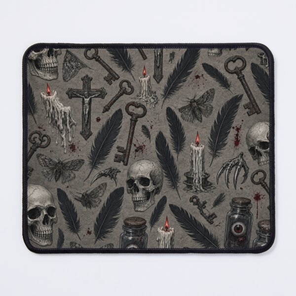 Item preview, Dark Gothic Skull Seamless Pattern – Macabre Occult Halloween Art designed and sold by LenNo9881.