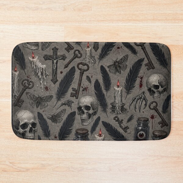 Item preview, Dark Gothic Skull Seamless Pattern – Macabre Occult Halloween Art designed and sold by LenNo9881.