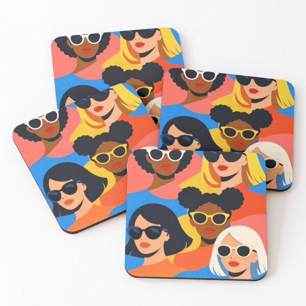 Item preview, Five Sassy Girls - Diversity Pop Art Squad with Sunglasses - Girl Gang Illustration designed and sold by Ela Art Space .
