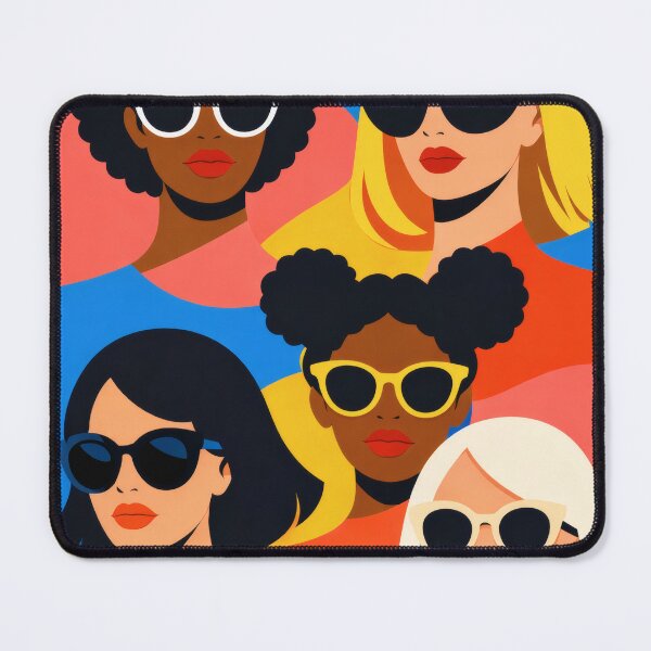 Item preview, Five Sassy Girls - Diversity Pop Art Squad with Sunglasses - Girl Gang Illustration designed and sold by Ela Art Space .