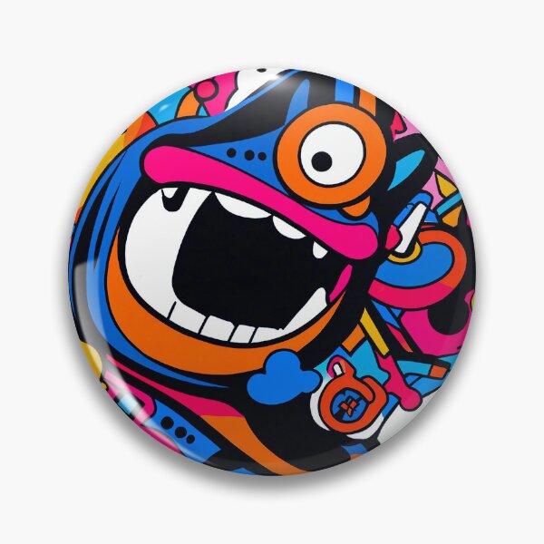 Item preview, Colorful Crazy Monster Doodle Pattern – Funky Cartoon Character Art designed and sold by IMuDesigner.