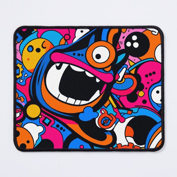 Item preview, Colorful Crazy Monster Doodle Pattern – Funky Cartoon Character Art designed and sold by IMuDesigner.