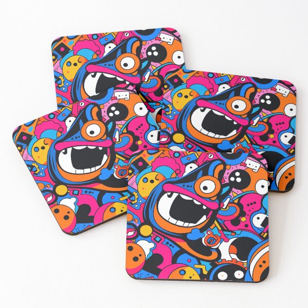 Item preview, Colorful Crazy Monster Doodle Pattern – Funky Cartoon Character Art designed and sold by IMuDesigner.