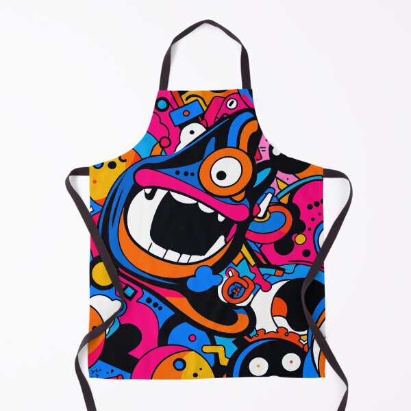 Item preview, Colorful Crazy Monster Doodle Pattern – Funky Cartoon Character Art designed and sold by IMuDesigner.