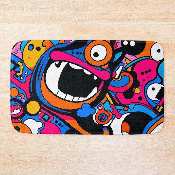 Item preview, Colorful Crazy Monster Doodle Pattern – Funky Cartoon Character Art designed and sold by IMuDesigner.