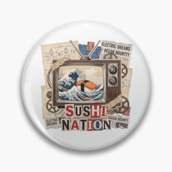 Item preview, Sushi Addiction Retro Collage | Japanese Food Lover Vintage Pop Art designed and sold by OzzFrequency.