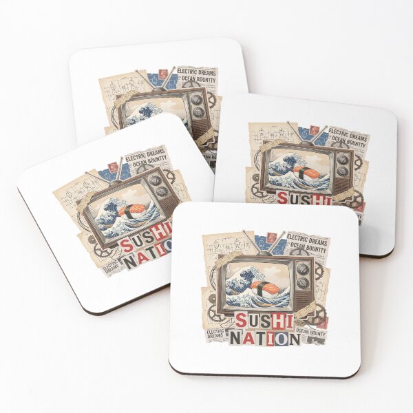 Item preview, Sushi Addiction Retro Collage | Japanese Food Lover Vintage Pop Art designed and sold by OzzFrequency.