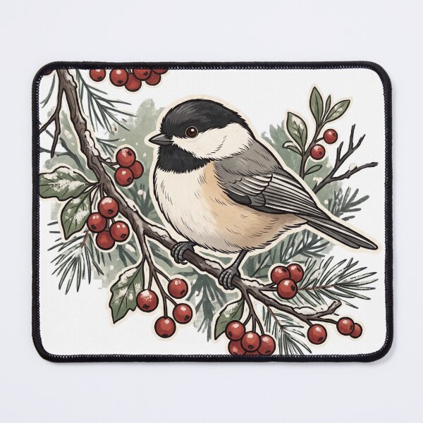 Item preview, Black Capped Chickadee – Small Bird Soft Heart designed and sold by JenniferMoren.