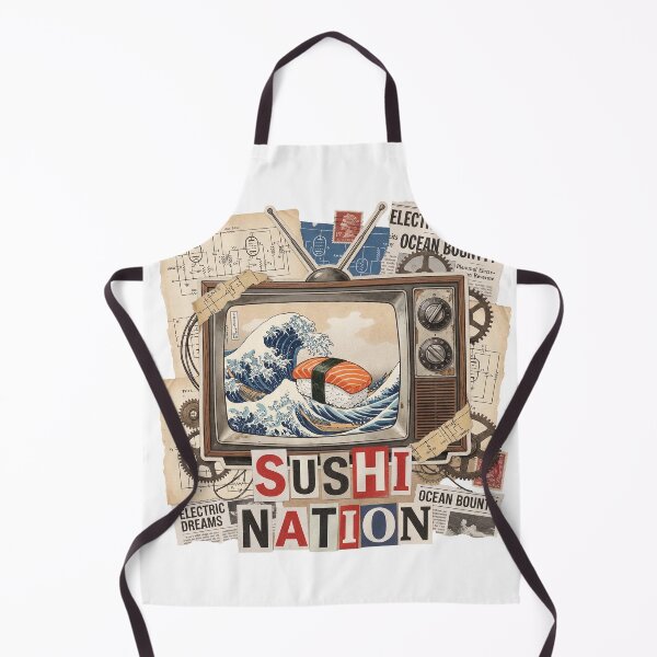 Item preview, Sushi Addiction Retro Collage | Japanese Food Lover Vintage Pop Art designed and sold by OzzFrequency.
