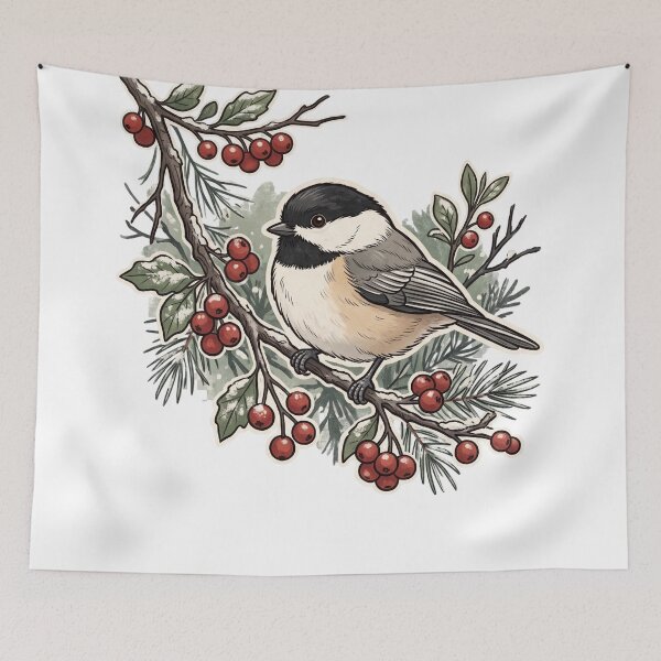 Item preview, Black Capped Chickadee – Small Bird Soft Heart designed and sold by JenniferMoren.