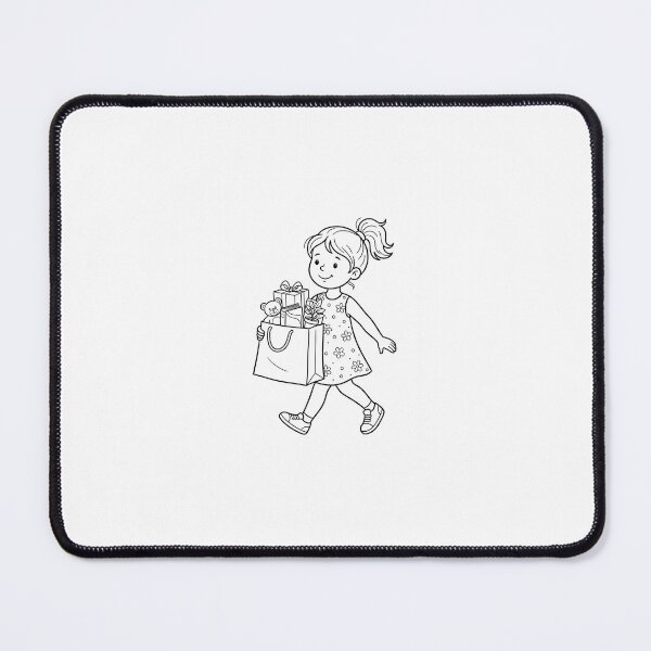 Item preview, Cozy shopping girl coloring book style designed and sold by Nuchareeshop.