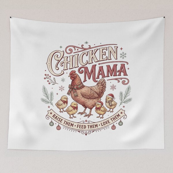 Item preview, Chicken Mama Vintage Christmas Hen with Chicks Backyard Poultry Keeper designed and sold by raedattia.