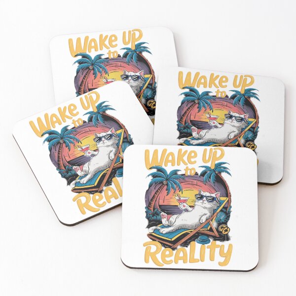 Item preview, Wake Up to Reality Funny Cat – Tropical Summer Vacation Design designed and sold by 4U---Store.