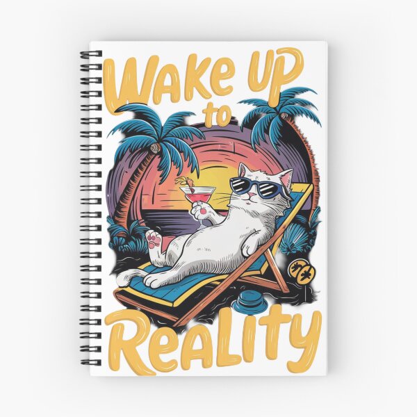 Item preview, Wake Up to Reality Funny Cat – Tropical Summer Vacation Design designed and sold by 4U---Store.