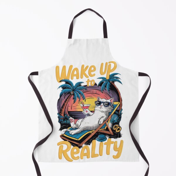 Item preview, Wake Up to Reality Funny Cat – Tropical Summer Vacation Design designed and sold by 4U---Store.