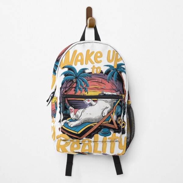 Item preview, Wake Up to Reality Funny Cat – Tropical Summer Vacation Design designed and sold by 4U---Store.