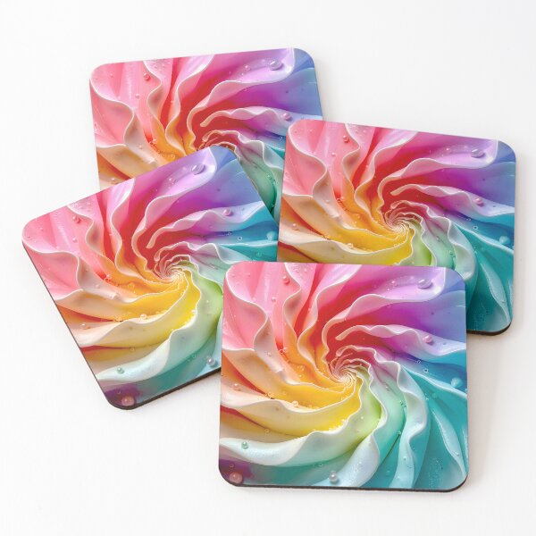 Item preview, Colorful Spiral Swirl with Water Droplets in Pink Aqua Yellow designed and sold by Vicky Brago-Mitchell®.