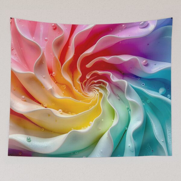 Item preview, Colorful Spiral Swirl with Water Droplets in Pink Aqua Yellow designed and sold by Vicky Brago-Mitchell®.