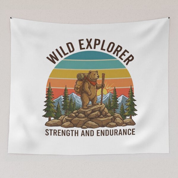 Item preview, Wild Explorer Bear T-Shirt Design designed and sold by GabeMountainArt.