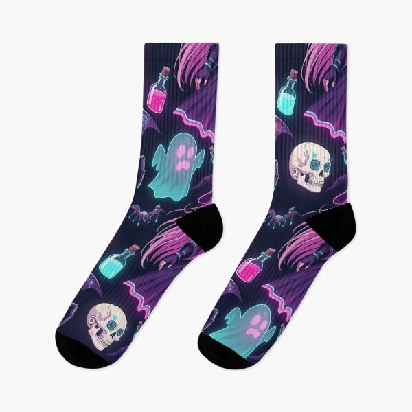 Item preview, Cyberpunk Halloween Witch Seamless Pattern – Neon Goth Spooky Tech Art designed and sold by LenNo9881.