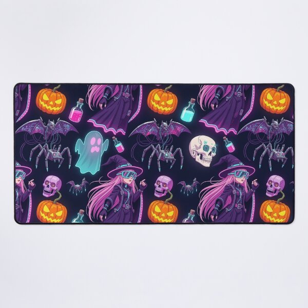 Item preview, Cyberpunk Halloween Witch Seamless Pattern – Neon Goth Spooky Tech Art designed and sold by LenNo9881.
