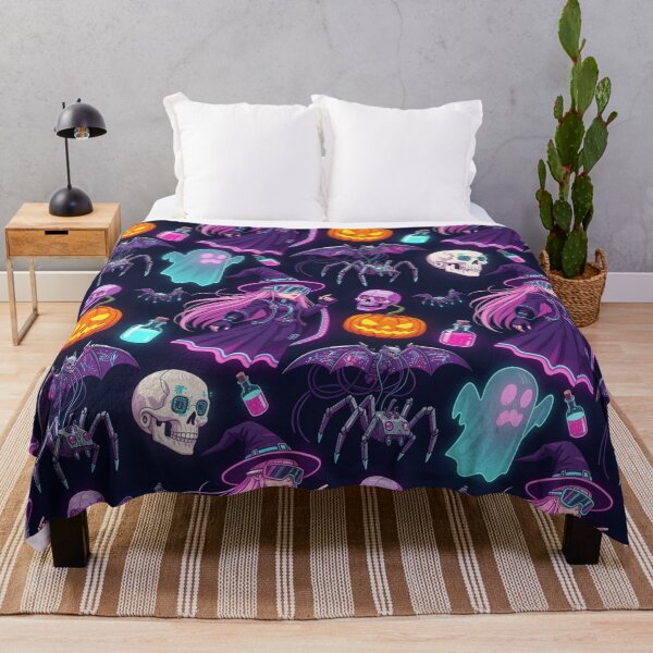 Item preview, Cyberpunk Halloween Witch Seamless Pattern – Neon Goth Spooky Tech Art designed and sold by LenNo9881.