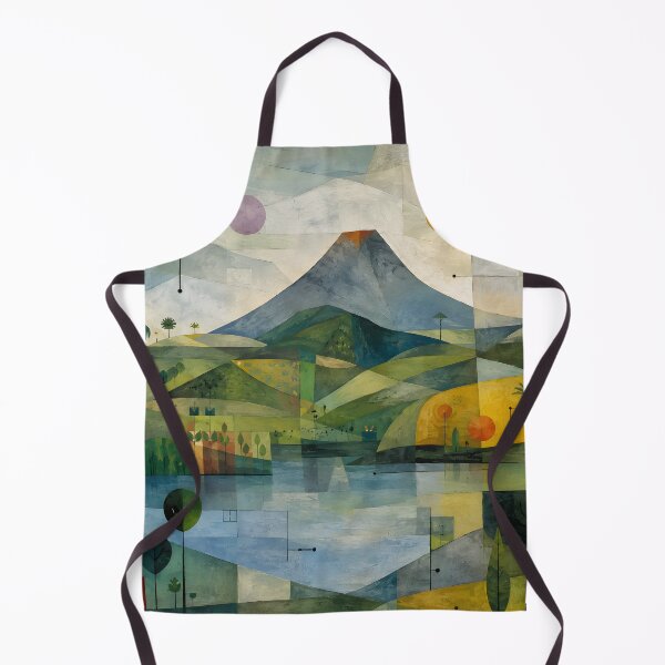 Item preview, Geometric Volcano Landscape – Mid Century Modern Mountain & Lake Wall Art designed and sold by GutyzDesignsES.