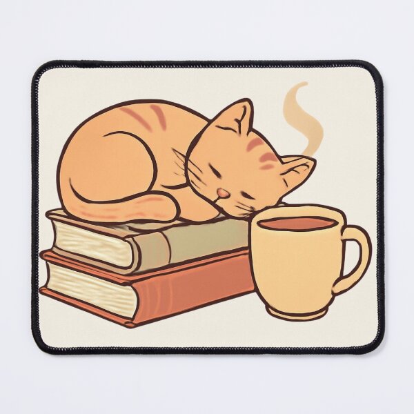 Item preview, Cozy Cat Sleeping On Books Cute Reading Bookworm designed and sold by KeySeen.
