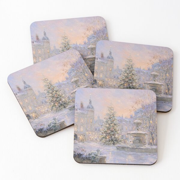 Item preview, Cozy Snowy Christmas Village – Glowing Christmas Tree & Vintage Winter Wonderland designed and sold by GutyzDesignsES.