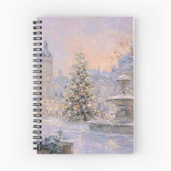Item preview, Cozy Snowy Christmas Village – Glowing Christmas Tree & Vintage Winter Wonderland designed and sold by GutyzDesignsES.