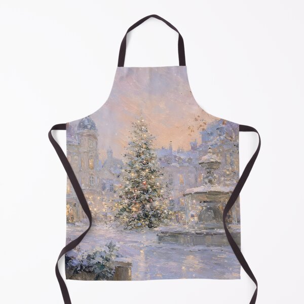 Item preview, Cozy Snowy Christmas Village – Glowing Christmas Tree & Vintage Winter Wonderland designed and sold by GutyzDesignsES.