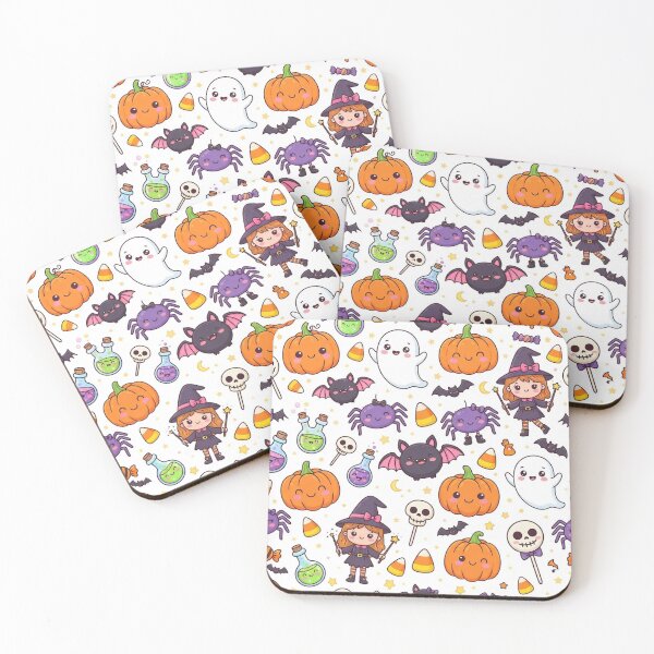 Item preview, Cute Halloween Seamless Pattern – Pumpkins, Skeletons, Black Cats and Potions designed and sold by LenNo9881.