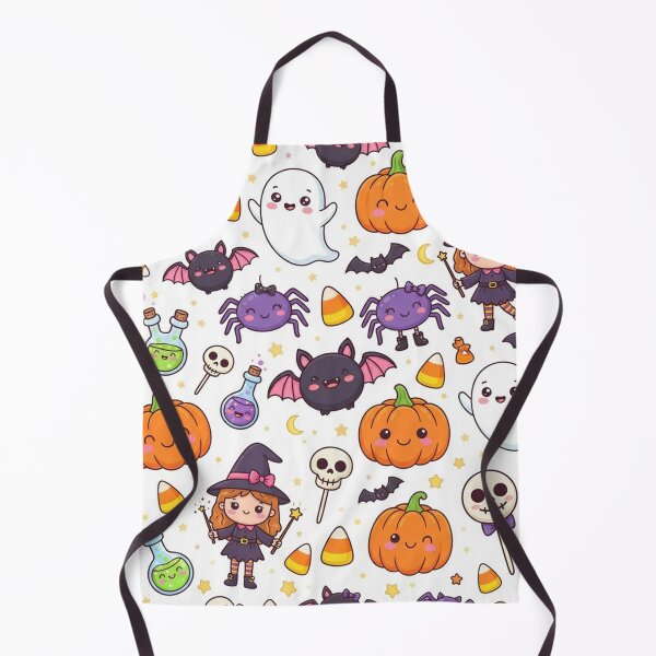 Item preview, Cute Halloween Seamless Pattern – Pumpkins, Skeletons, Black Cats and Potions designed and sold by LenNo9881.