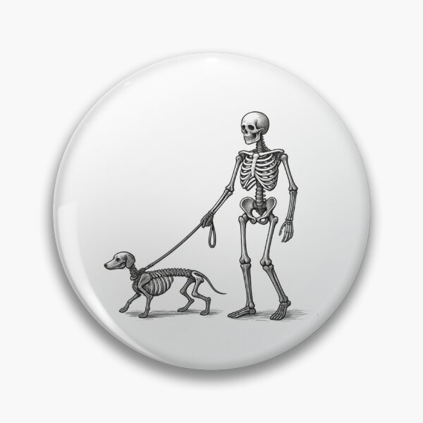 Item preview, Skeleton Walking Dachshund Dog Vintage Ink designed and sold by L98-Studio.