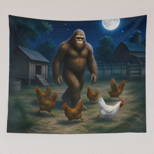 Item preview, Bigfoot and the Chickens designed and sold by TinCatOutPost.