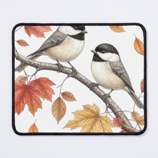 Item preview, Chickadee Birds on Autumn Branch designed and sold by VaneDesings.