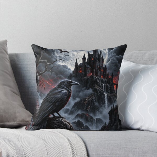 Item preview, Gothic Raven Castle Moon – Dark Fantasy Night Landscape designed and sold by MentShop1.