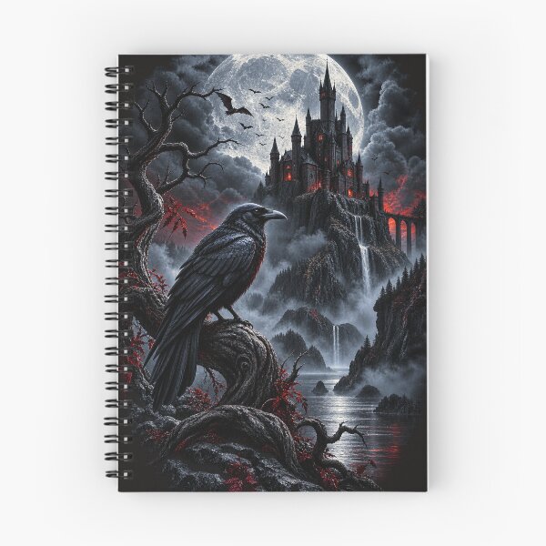 Item preview, Gothic Raven Castle Moon – Dark Fantasy Night Landscape designed and sold by MentShop1.