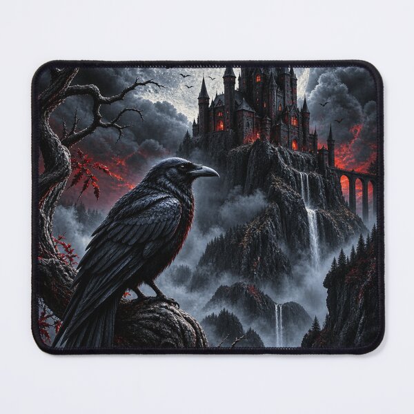 Item preview, Gothic Raven Castle Moon – Dark Fantasy Night Landscape designed and sold by MentShop1.