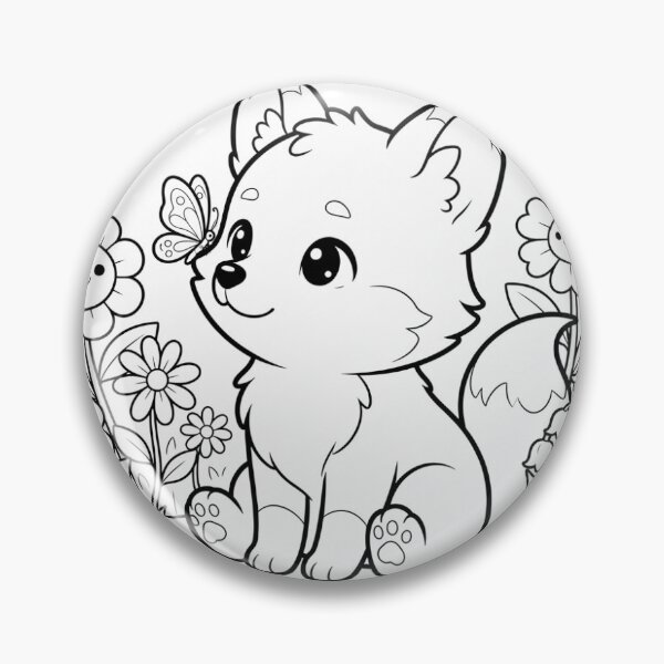 Item preview, Spooky cute little fox coloring book style  designed and sold by Nuchareeshop.