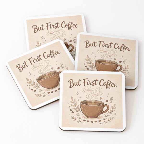 Item preview, But First Coffee Aesthetic Coffee Lover Art designed and sold by Softlife by Harvir.